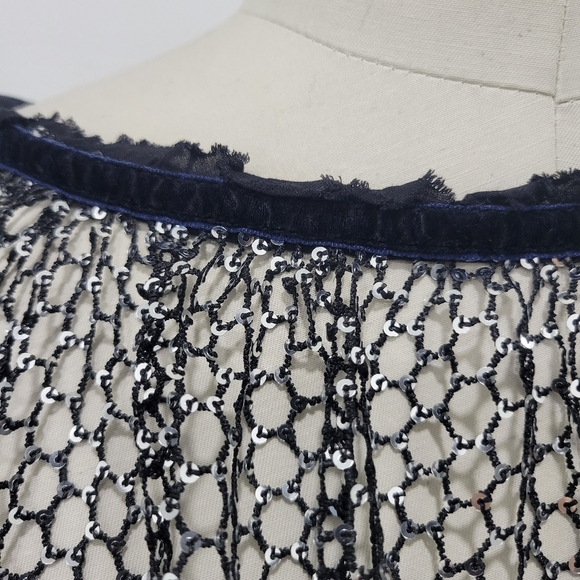 Free People Women's Sparks Fly Sheer Sequin Black Long Sleeves Top Size XS - Picture 13 of 14